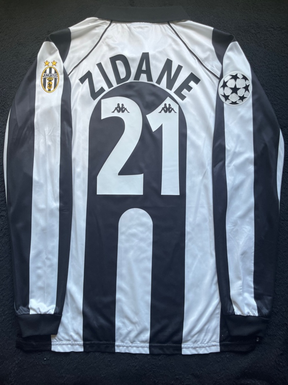Zidane #21 Juventus Retro 1997/1998 Longsleeve UCL Home Soccer Jersey